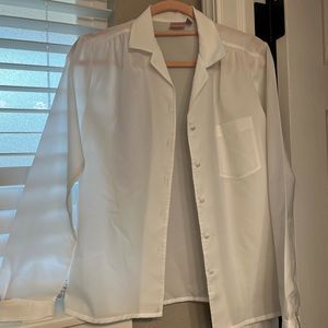 White button up blouse